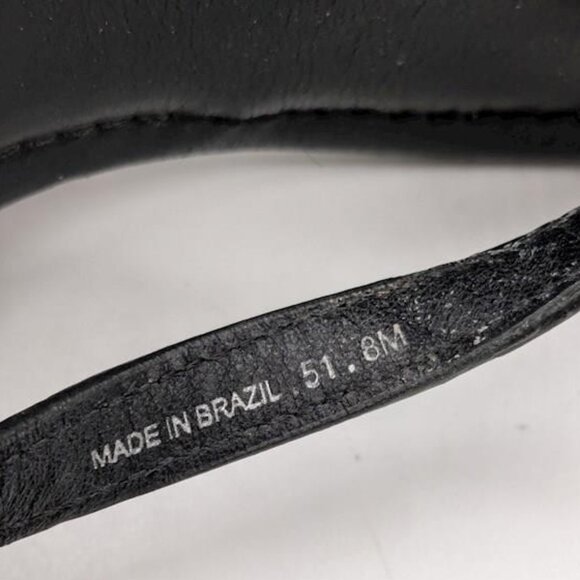 Tory Burch Black Leather T Strap Wedge Sandals Size 8M Logo Medallion - Picture 6 of 6